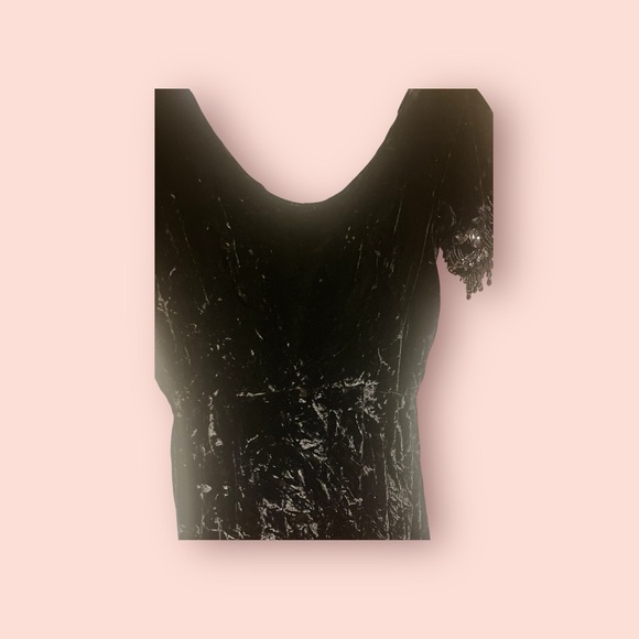 Vintage Suzy Perette velvet cocktail dress with beaded sleeves early 1950’s - Picture 4 of 6